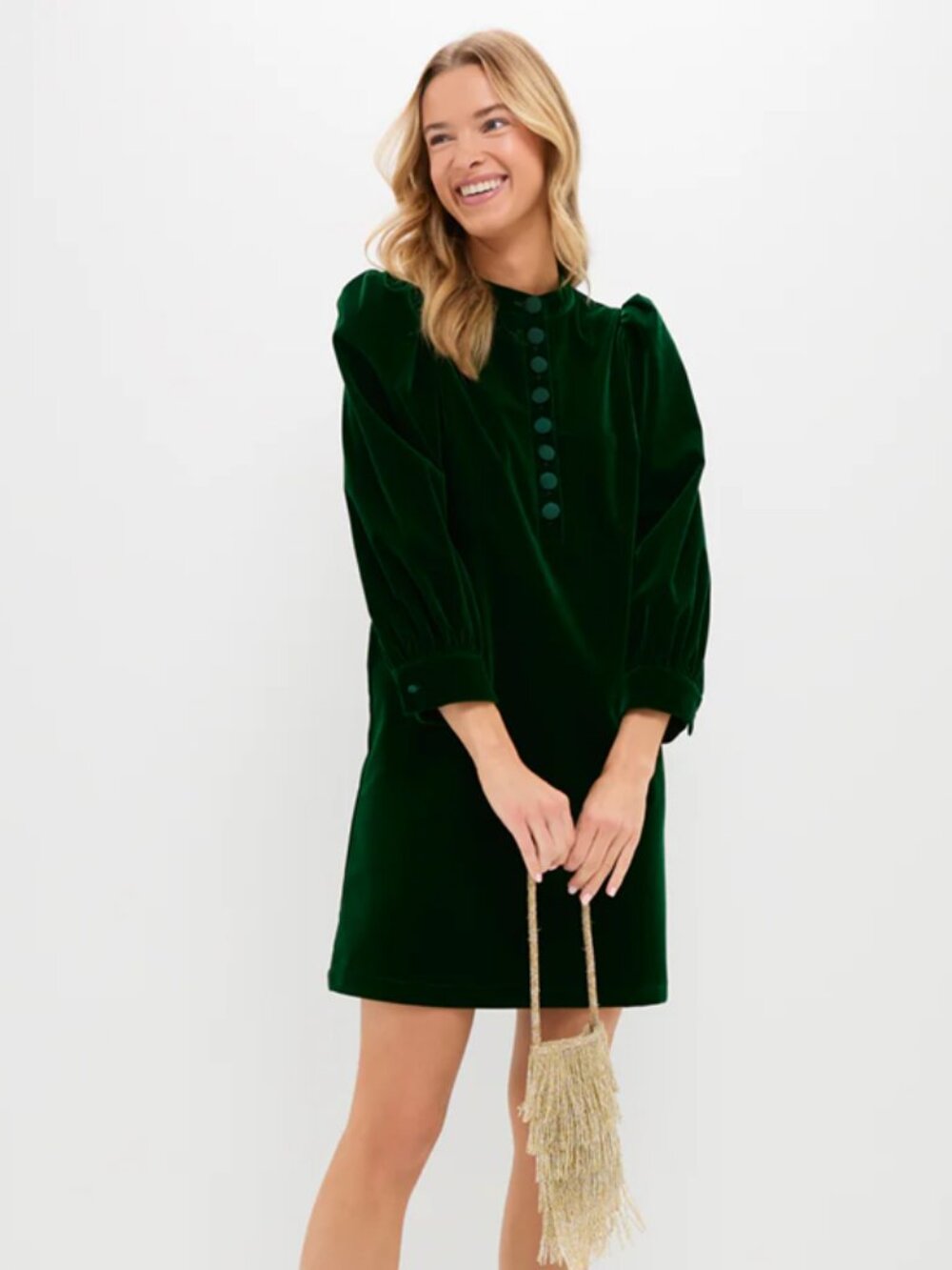 Tuckernuck Pomander Place Hunter Green Velvet Samantha Dress Medium